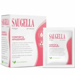Poligyn lingettes intimes Saugella - boite de 10 lingettes individuelles