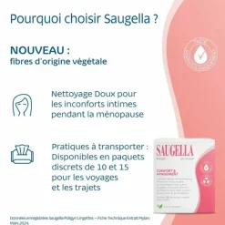 Poligyn lingettes intimes Saugella - boite de 10 lingettes individuelles