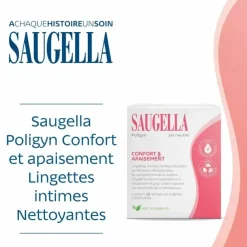 Poligyn lingettes intimes Saugella - boite de 10 lingettes individuelles