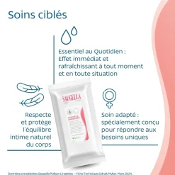 Poligyn lingettes intimes Saugella - pack de 15 lingettes