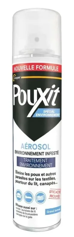 Pouxit aérosol spécial environnement infesté - spray de 250ml