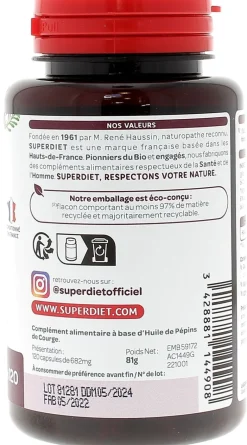 Pépins de courge Super Diet - boite de 120 capsules