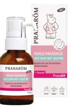 PranaBB Huile de massage bio réconfort ventre Pranarom - flacon de 30 ml