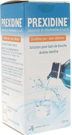 Prexidine 0,12 % solution pour bain de bouche – 200 ml