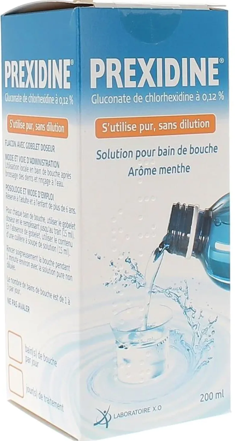 Prexidine 0,12 % solution pour bain de bouche – 200 ml