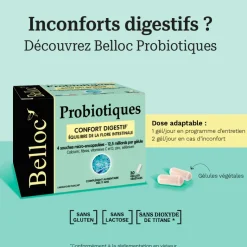 Probiotiques Confort digestif Belloc – 30 gélules végétales