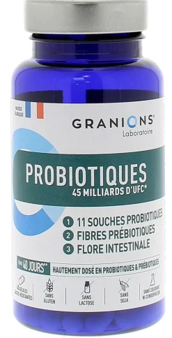 Probiotiques 45 milliards d'UFC Granions - boîte de 40 gélules gastro-résistantes