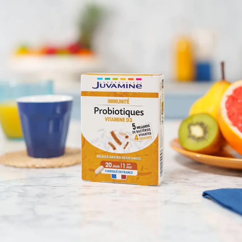 Probiotiques vitamine D3 Juvamine - boite de 20 gélules