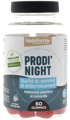 Prodi'night gummies qualité du sommeil et endormissement Nat&Form - pot de 60 gommes