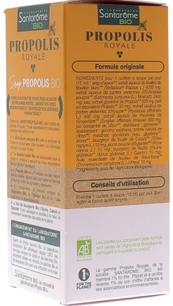 Propolis Royale Sirop propolis triple action bio Santarome - flacon de 125ml