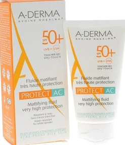 Protect AC fluide matifiant spf 50+ A-Derma - tube de 40 ml