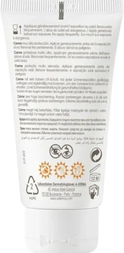 Protect crème très haute protection spf 50+ A-Derma - tube de 40 ml