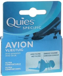 Protection auditive filtre anti-pression avion Quies - boîte d'une paire réutilisable