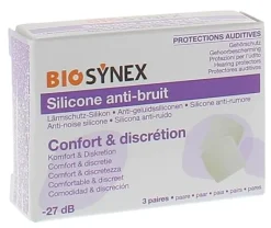 Protection auditive silicone transparent Biosynex - boîte de 3 paires