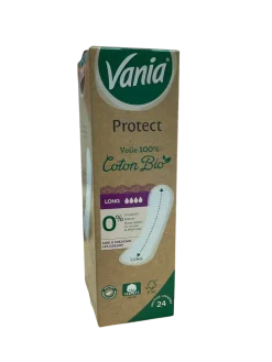 Protect protège-slip coton bio long Vania - boite de 24 protège-lingeries