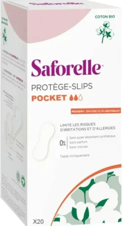 Protège-slips pocket en coton bio Saforelle - sachet de 20 protège-slips