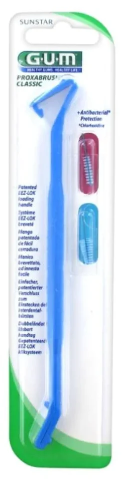 Proxabrush Classic manche porte-brossettes GUM - 1 manche + 2 brossettes