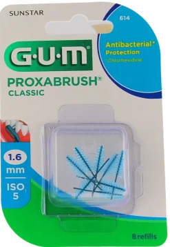 Proxabrush Recharges brossettes interdentaires 1.6mm Gum - boîte de 8 recharges