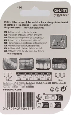 Proxabrush Recharges brossettes interdentaires 1.1mm Gum - boîte de 8 recharges