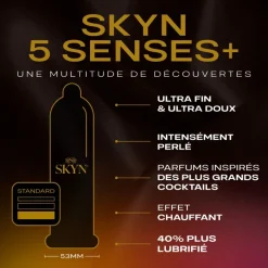 Préservatifs 5 senses+ Skyn Manix - boite de 5 préservatifs