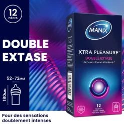 Préservatifs XTRA Pleasure double extase Manix - boite de 12 préservatifs