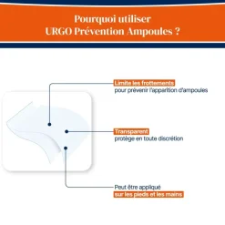 Prévention ampoules Urgo - 2 bandes hydrocolloïdes à découper