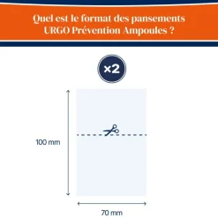 Prévention ampoules Urgo - 2 bandes hydrocolloïdes à découper