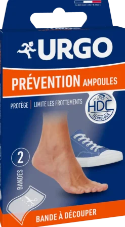 Prévention ampoules Urgo - 2 bandes hydrocolloïdes à découper