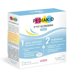 P'tit Eczederm duo crème apaisante et probiotiques Pediakid - boîte de un tube de 40ml et 10 sachets