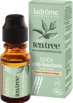 Pur' tea tree Stick anti-boutons bio Ladrôme - flacon de 10 ml