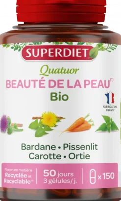 Quatuor beauté de la peau bio Super Diet - boite de 150 gélules