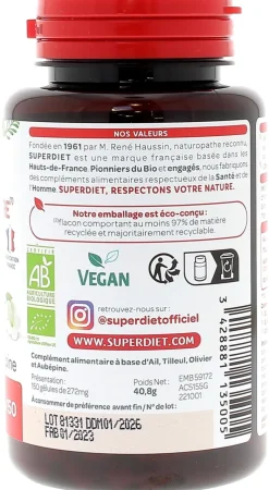 Quatuor cardiovasculaire bio Super Diet - boite de 150 gélules