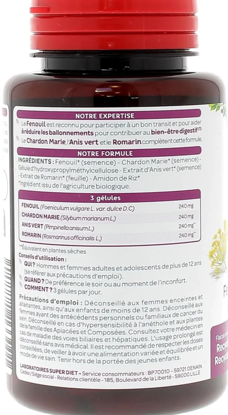 Quatuor digestion bio Super Diet - boite de 150 gélules