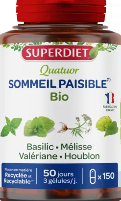 Quatuor sommeil paisible bio Super Diet - boîte de 150 gélules