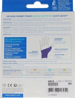 Querv'Activ Orthèse de poignet-pouce souple d'activité Epitact