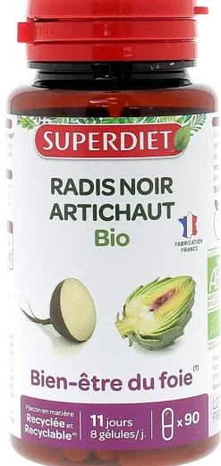 Radis noir Artichaut bio Super Diet - boite de 90 gélules