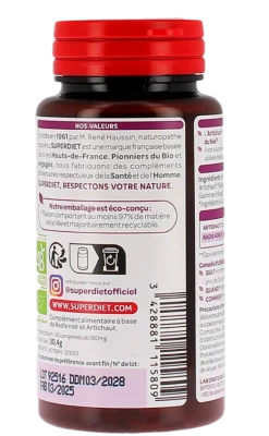 Radis noir et artichaut Bio Super Diet - pot de 80 comprimés