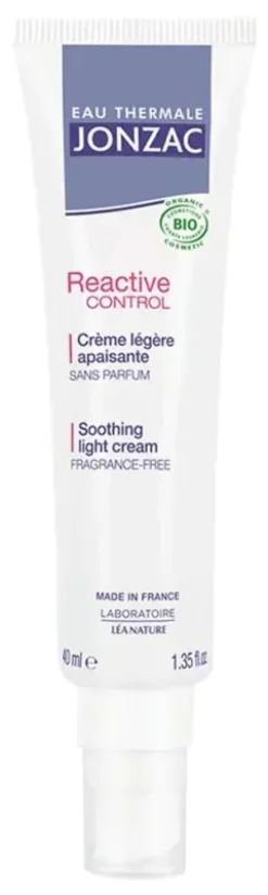 Reactive Control Crème légère apaisante bio Eau thermale Jonzac - tube de 40 ml