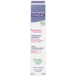 Reactive Control Crème riche apaisante bio Eau thermale Jonzac - tube de 40 ml