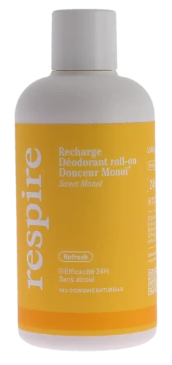 Recharge déodorant roll-on douceur monoï efficacité 24h Respire