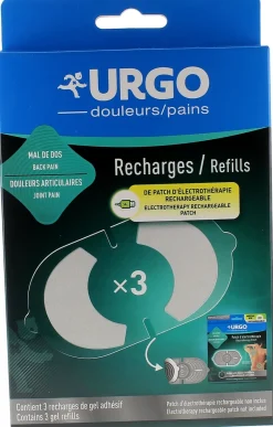 Recharges de gel adhésif patch d'électrothérapie Urgo - 3 recharges