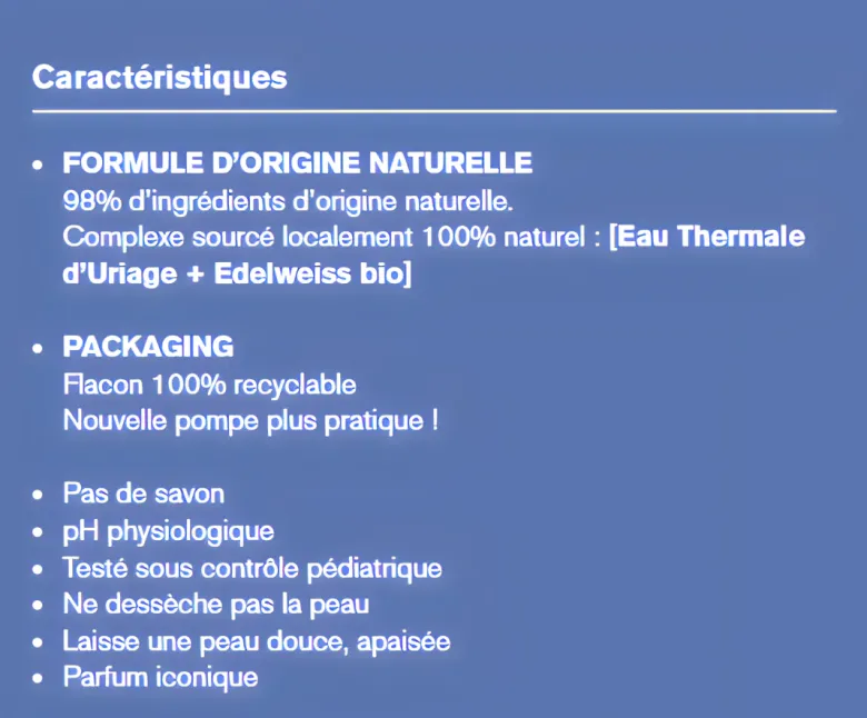 1ère eau nettoyante bébé Uriage