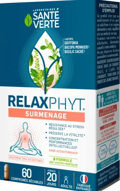 RelaxPhyt surmenage Santé Verte - boîte de 60 comprimés