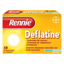 Rennie Deflatine sans sucre comprimé à croquer édulcoré au sorbitol - boîte de 18 comprimés