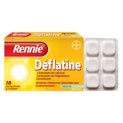 Rennie Deflatine sans sucre comprimé à croquer édulcoré au sorbitol - boîte de 18 comprimés