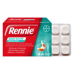 Rennie menthe verte sans sucre – 96 comprimés