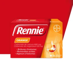 Rennie orange – 36 comprimés à croquer