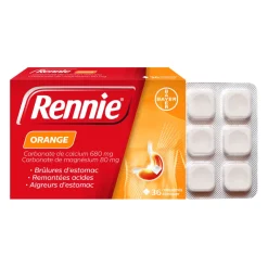 Rennie orange – 36 comprimés à croquer