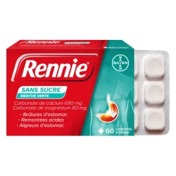 Rennie sans sucre comprimé à croquer