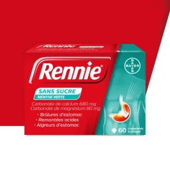 Rennie sans sucre comprimé à croquer